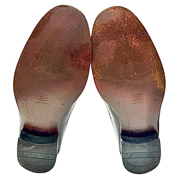 STACY ADAMS Black Leather Men's Loafers Shoes Size 10.5 slip on 25349 Pre-Owned - Picture 3 of 10